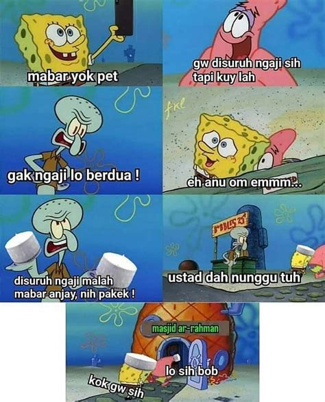 Potret Kocak Warga Bikini Bottom Jalani Puasa Ramadan Squidward Kuat Nahan Emosinya Nggak Ya