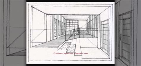 How To Draw An Architectural Sectional Interior With A Vanishing Point