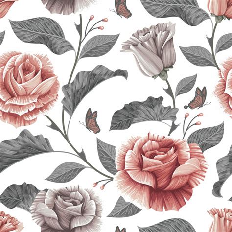 Pink and gray floral peel and stick wallpaper | Fancy Walls