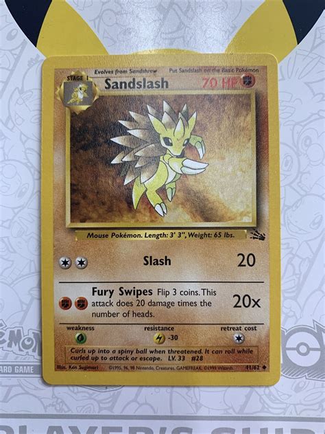 Sandslash Fossil Unlimited Common Wotc Vintage Pokemon