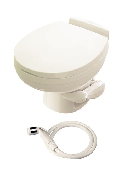 Aqua Magic Residence Rv Toilet With Hand Sprayer Low Profile Bone