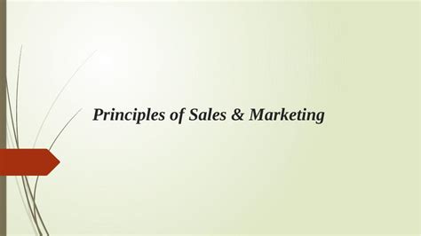 Principles Of Sales And Marketing Desklib