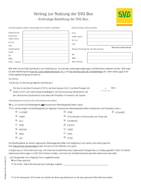 Ausf Llbar Online Vertrag Zur Nutzung Der Svg Box Fax Email Drucken