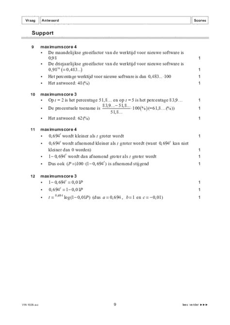 Wiskunde C Eindexamens VWO Correctievoorschrift Eindexamens NU