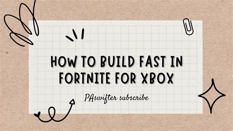 How To Build Fast In Fortnite For Xbox YouTube