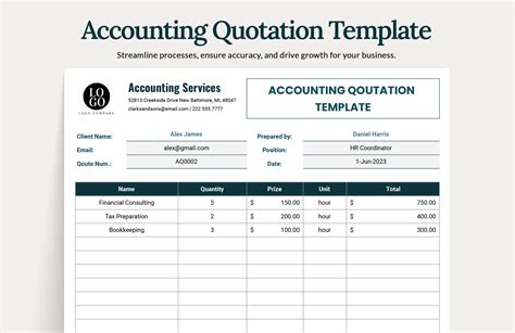 Accounting Quotation Template In MS Word GDocsLink MS Excel Google