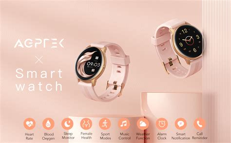 Smart Watch Agptek 13 Full Touch Fitness Tracker Ip68 Waterproof Bluetooth Round Sports