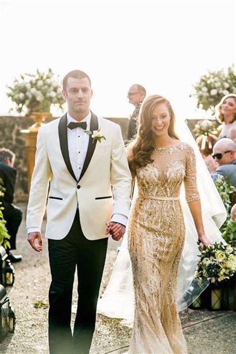 A Gold Beaded Wedding Dress Is Perfect For A Glamorous Wedding