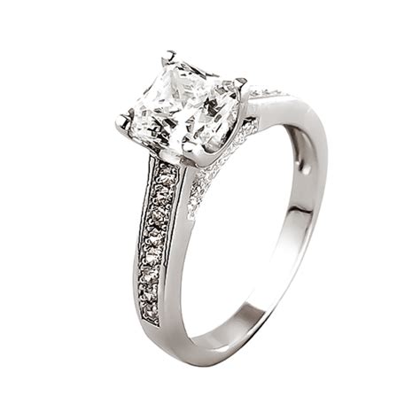 Silver Jewellery Rings Silver Princess Cut Solitaire Ring