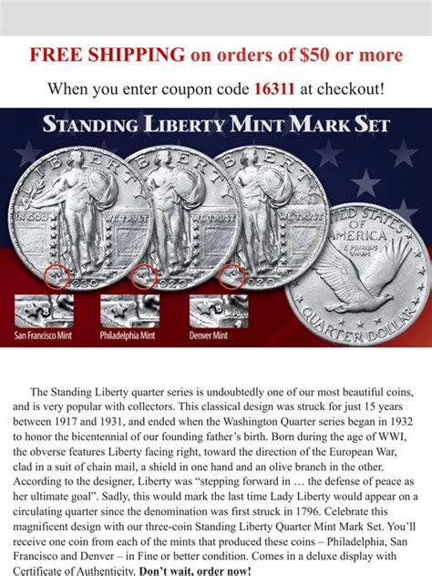 National Collector's Mint: Free Shipping! ★ 3-coin Standing Liberty ...