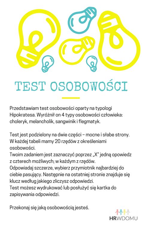 Test Na Typ Osobowości 12