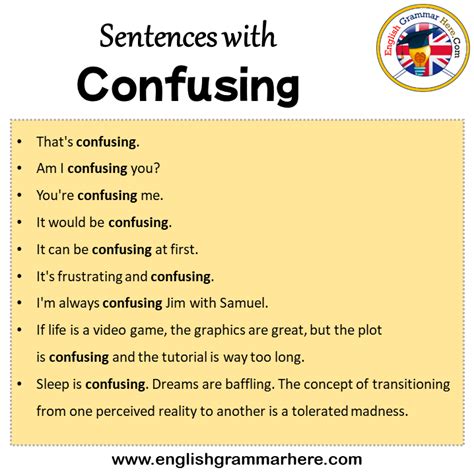 Sentences With Confusing Confusing In A Sentence In English Sentences