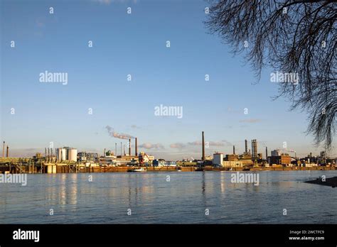 View Over The Rhine To The Chempark Former Known As The Bayerwerk