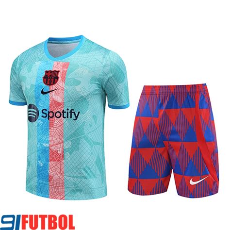 Modelos De Camiseta Entrenamiento Cortos FC Barcelona Azul Claro 2023