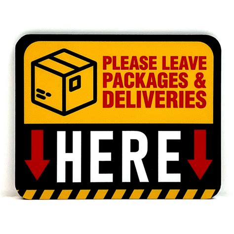 Please Leave Packages Deliveries Here Sign Signage Parcel Sign