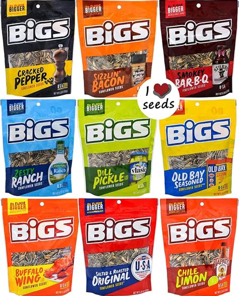 Bigs Sunflower Seed Flavor Variety Pack Bags Oz Each Includes