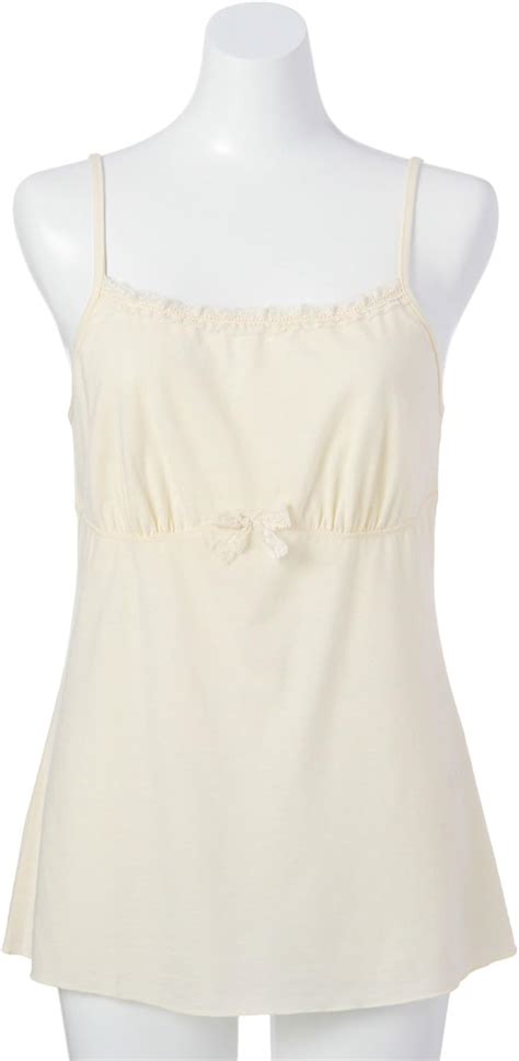 Amazon co jp ランジェリーセレクション LINGERIE SELECTION Love Nature レースリボンキャミソール オフホワイト ファッション