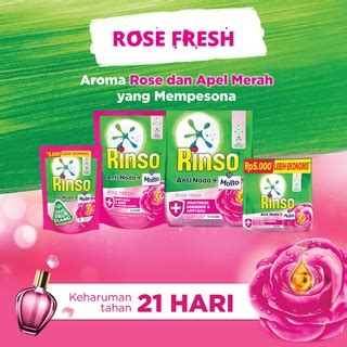 Jual Rinso Molto Detergent Cair Rose Fresh 1 65L Deterjen Pewangi