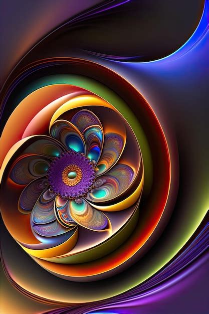 Premium Ai Image Abstract Fractal Flower