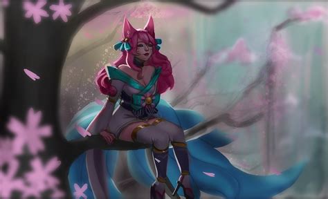 Spirit Blossom Ahri Splash Art On Behance