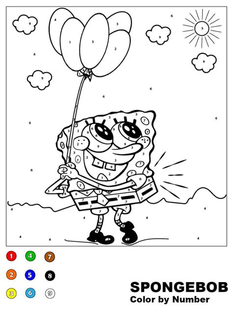 Free Spongebob Coloring By Numbers Download Print Now