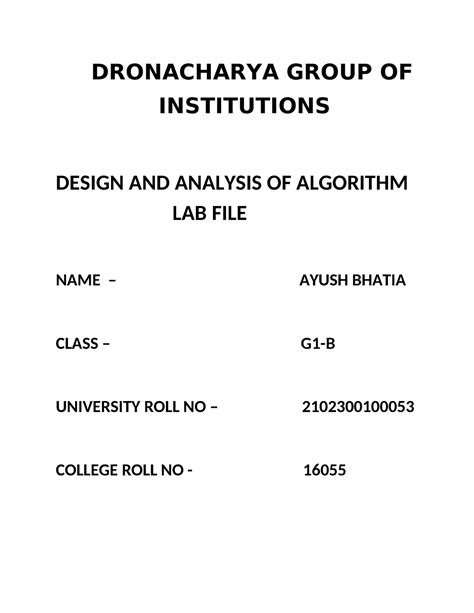 DAA FILE It Is A Practical File Of DAA DRONACHARYA GROUP OF