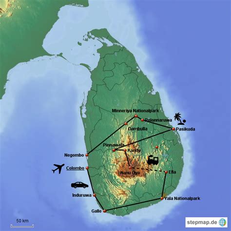 Stepmap Sri Lanka Landkarte F R Asien