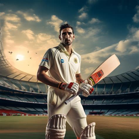 Premium AI Image Cricket Batsman Celebrating His Success Ai Generated