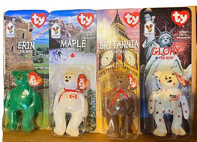 Rare Ty Beanie Babies Mcdonalds International Bears Set Of All W