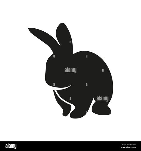 Black Rabbit Silhouette Simple Animal Icon Stock Vector Image And Art