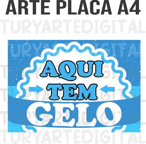 Arte Digital Placa Aqui Tem Gelo Vende Se Gelo Elo