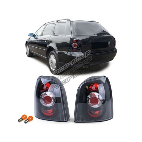 Clear glass taillights black smoke for Audi A4 B5 Avant station wagon ...