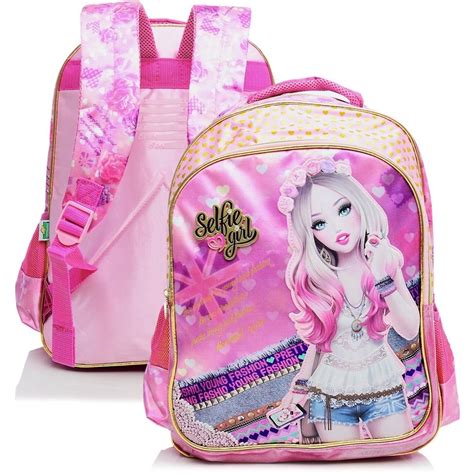 Mochila De Costas Infantil Pacific M Selfie Girl Flok Romance Rosa