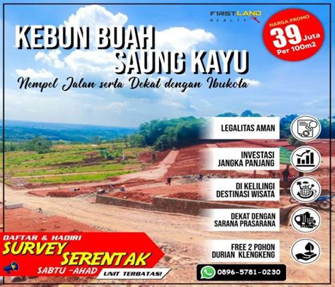 Jual Tanah Murah Kebun Buah Saung Kayu Estetik Dekat Jakarta Tanah