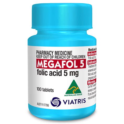 Megafol 5mg Folic Acid 100 Tablets Healthylife