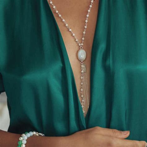 Collier Quartz Blanc Wish En Argent 925 Perle De Jade