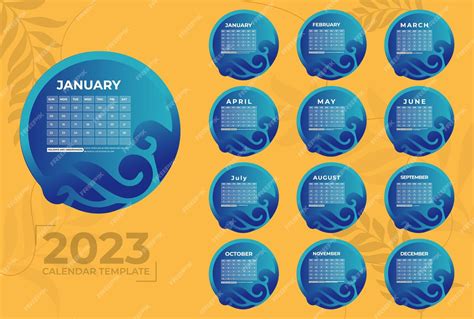 Premium Vector Minimal Desk Calendar 2023 Template 12 Months Included