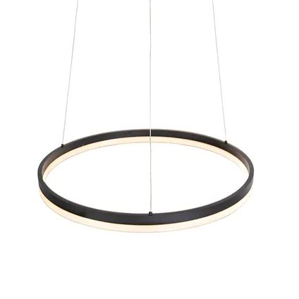 QAZQA Design Hanglamp Zwart 60 Cm Incl LED 3 Staps Dimbaar Anello