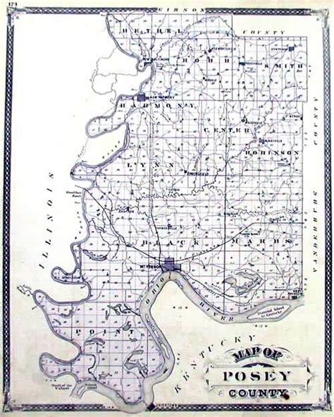 Map of Posey County, Indiana - Art Source International