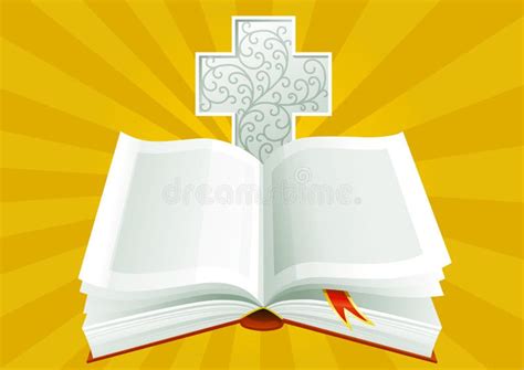 Open Bible With A Cross Clip Art