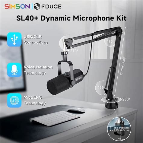 Fduce Kit De Microphone Dynamique Sl Usb Xlr Avec Sortie Casque Int