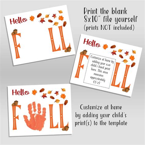 Hello Fall Handprint Art Preschool Activities For Autumn Etsy