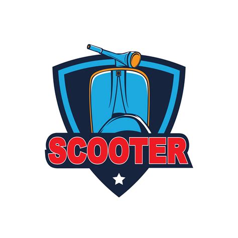 Vespa Scooter Logo Template Retro Scooter Logo Vintage Vector