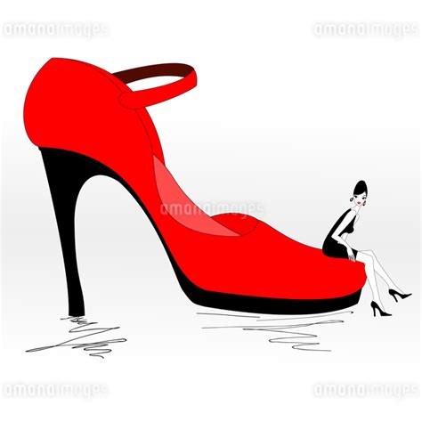 Vector Illustration Of Funky Beautiful Sexy Girl With Cool Red Pump Shoeのベクター素材 Fyi03073002