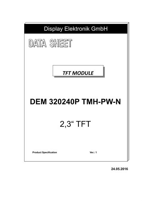 PDF DEM 320240P TMH PW N Display Elektronik GmbH TCON Grayscale