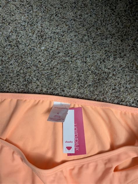 NWT Womens Cheeky Bikini Swimsuit Bottom Creamsicle Orange X Large EBay