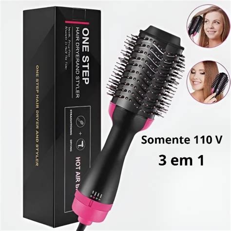 Escova Secadora Mais Potente - Escova Secadora E Alisadora Potente 3 Em 1-110 V One Step + Envio ...