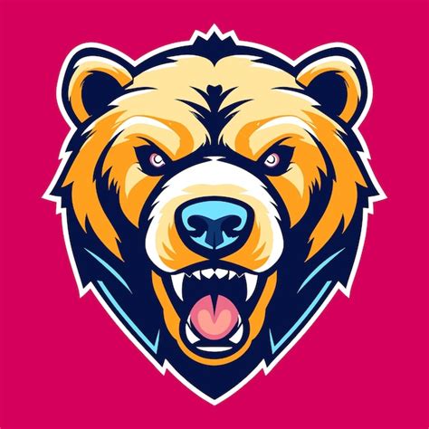 Premium Vector Bear Head Mascot Vector Design