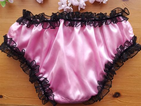 Baby Pink Satin Bikini Panties With Lace And Ribbon Detail Etsy