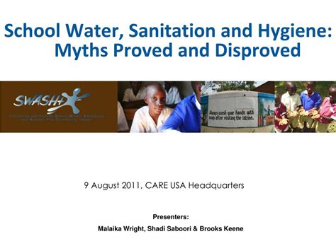 Ppt School Water Sanitation And Hygiene Myths Proved And Disproved